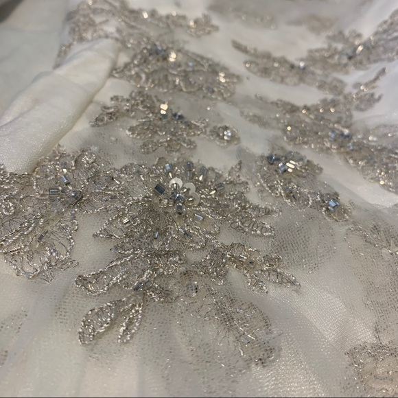 A Line Wedding Gown with Lace and Beads - Picture 6 of 9